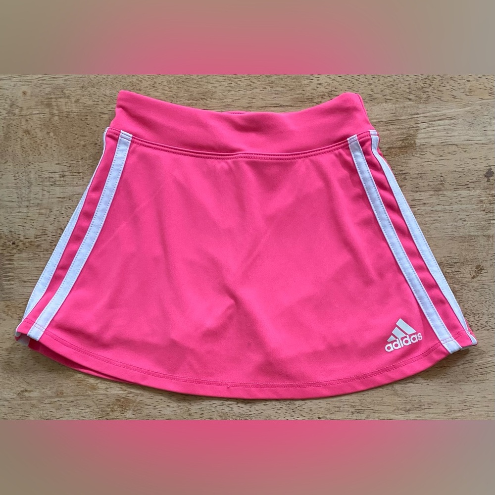 Adidas Girls’ Sz 4T Bubble Gum‎ Pink Classic 3 Stripe Flounce Skort